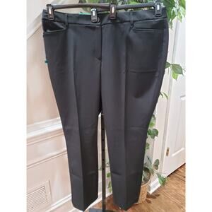 Hilary Radley Womens Black Pockets Zipper Front Dress Pants Size 18W